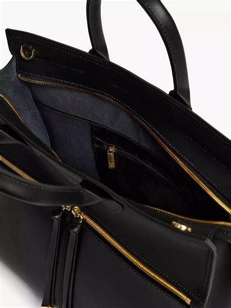 leather zip tote bag.